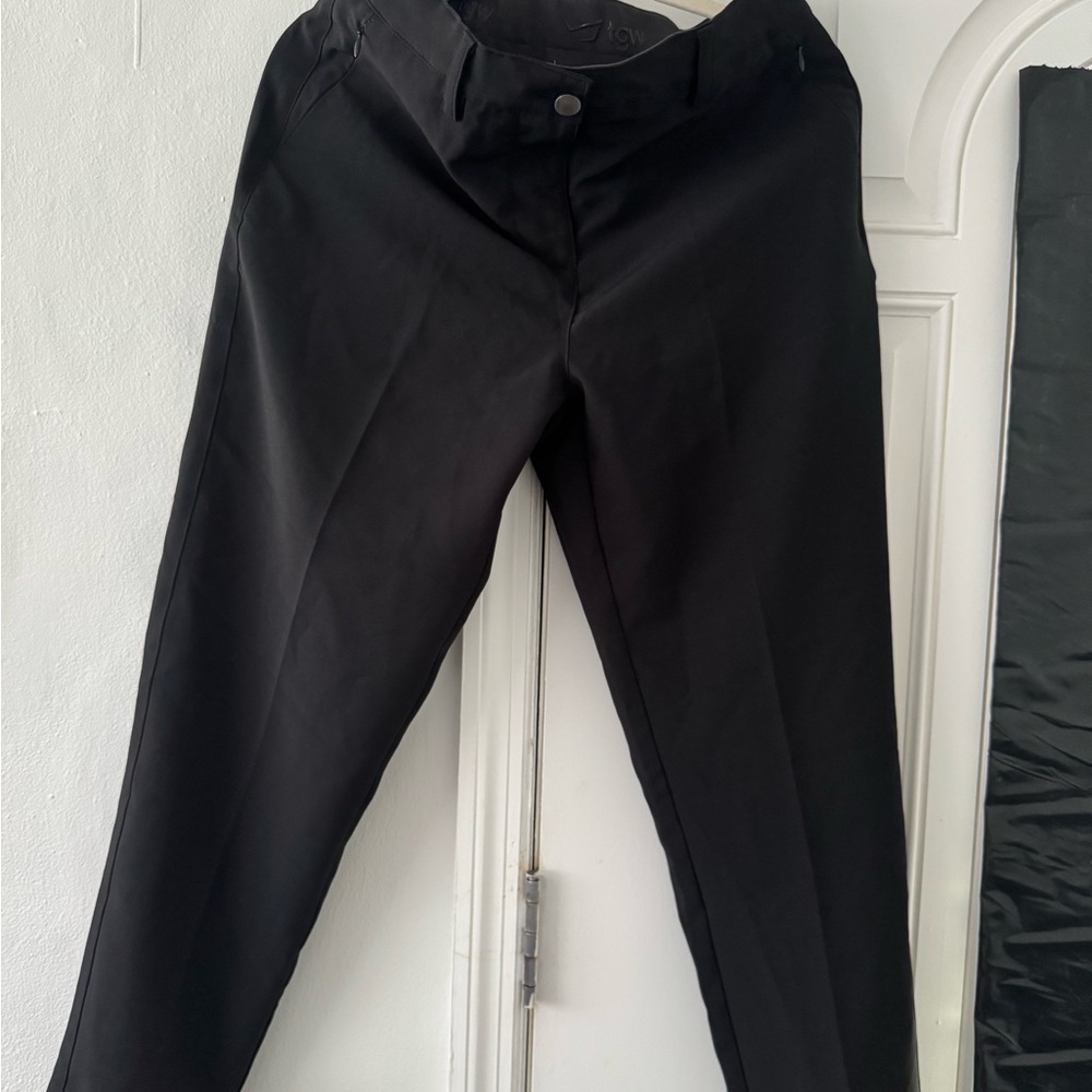 Black Straight Leg Pants with Tailored Finish